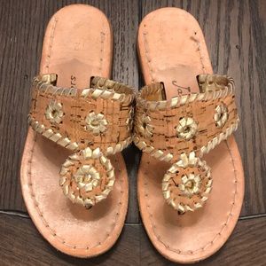 Jack Rogers gold sandals